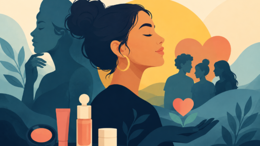 Illustration of a consumer representing the Rare Beauty brand strategy.