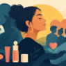 Illustration of a consumer representing the Rare Beauty brand strategy.