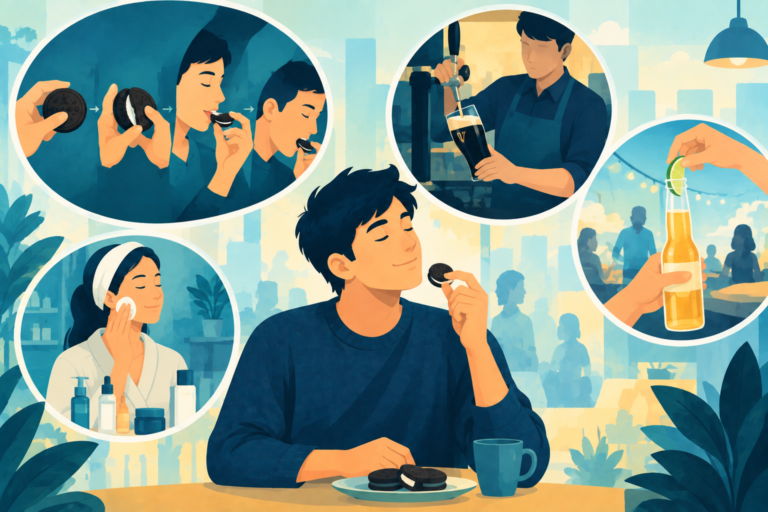 A consumer carefully preparing a beverage as part of an intentional daily routine, representing the power of consumer rituals